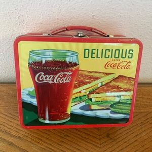 VINTAGE COCA COLA Tin Lunch Box 8x6x3